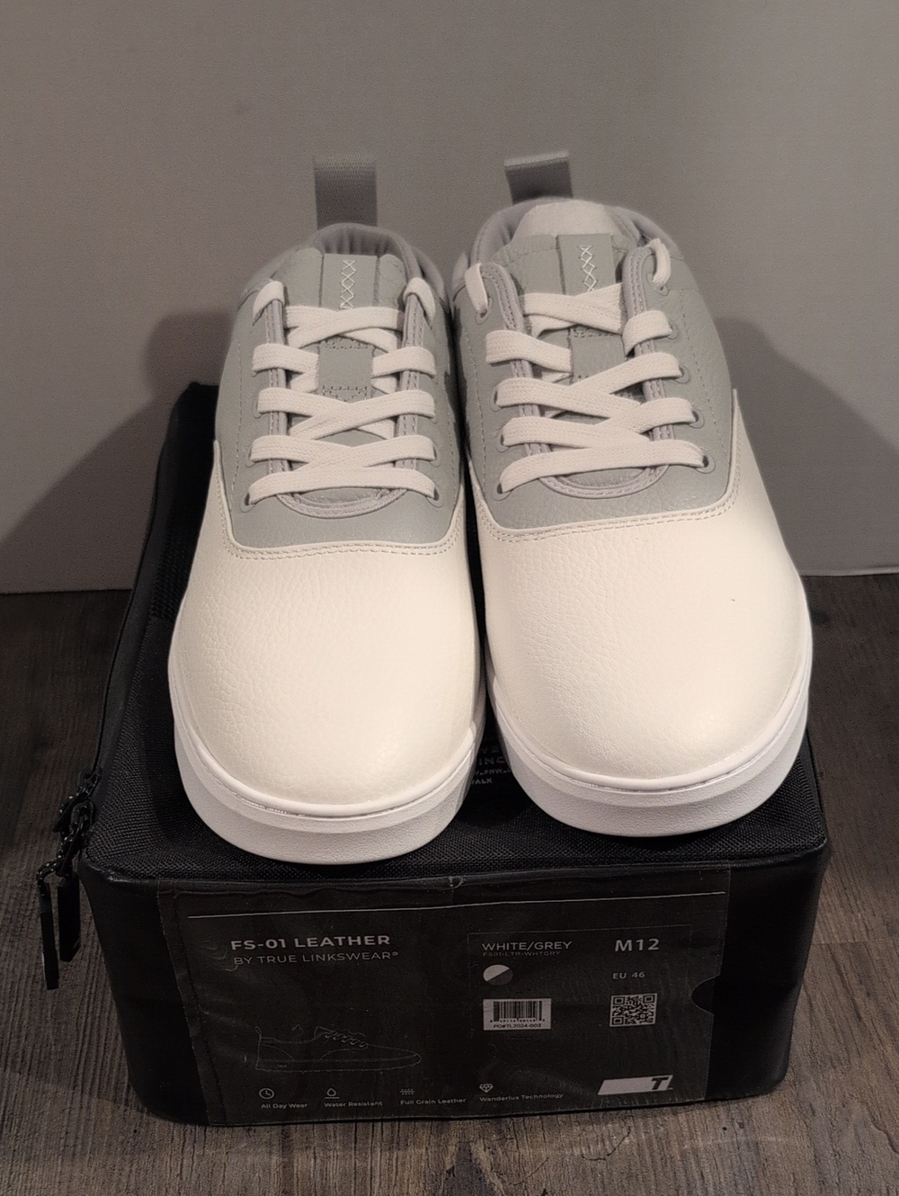 TRUE Men’s FS-01 Leather White/Grey Golf Shoe